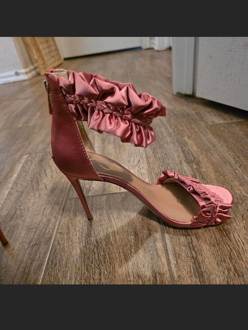 Sam Edelman Sawyer Ruffle Trim High Heel Sandal - Picture 2 of 7